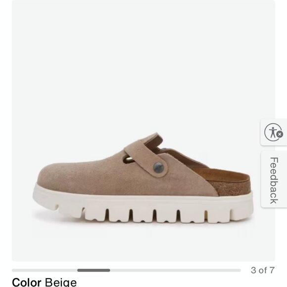 new PAPILLIO BY BIRKENSTOCK suede boston clog shoes 38 7-7.5 - Picture 2 of 5